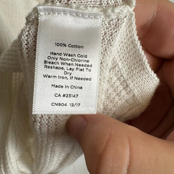 Talbots White 100% Cotton V-Neck Sweater Tunic H24 - Picture 4 of 4